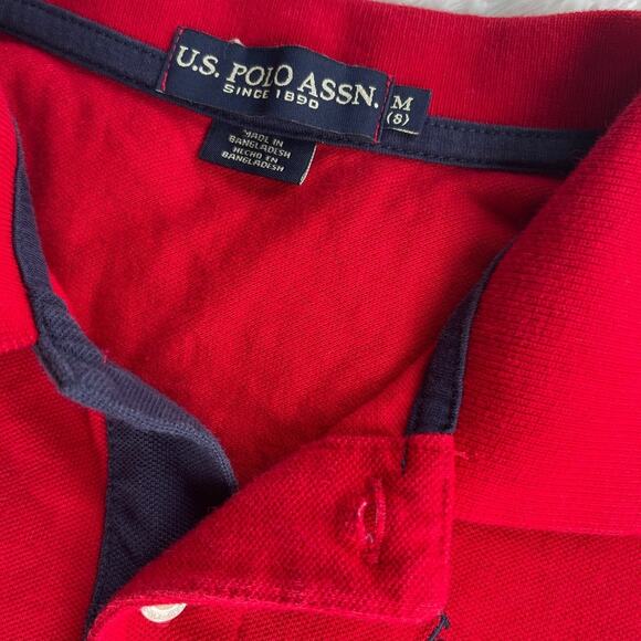 U.S. Pollo Assn Red Polo Shirt Kids Sz 8 gently used - Picture 4 of 7